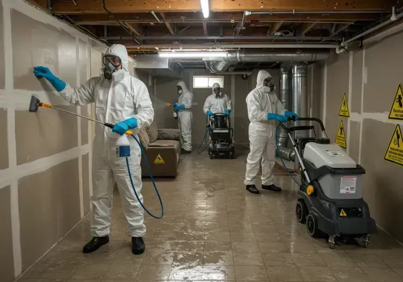 Basement Moisture Removal and Structural Drying process in Bonifay, FL